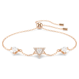 Braccialetto Ortyx, Taglio triangolo, Bianco, Placcato color oro rosa