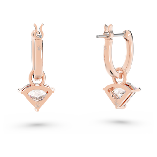 Orecchini pendenti Stilla, Taglio triangolo, Bianchi, Placcato color oro rosa
