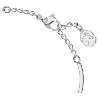 Bracciale rigido Gema, Taglio misto, Fiore, Bianco, Placcato rodio