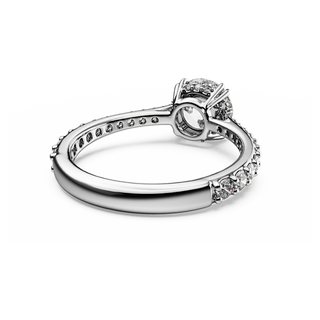 Anello cocktail Stilla, Taglio tondo, Pavé, Bianco, Placcato rodio