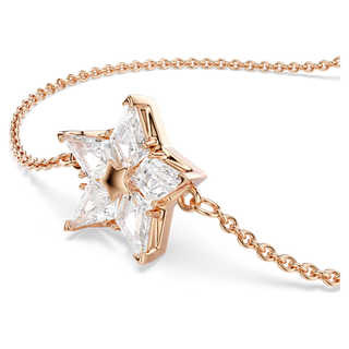 Braccialetto Stella, Taglio Kite, Stella, Bianco, Placcato color oro rosa