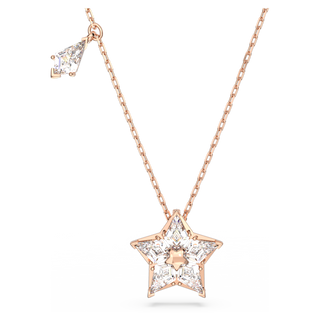 Pendente Stella, Taglio Kite, Stella, Bianco, Placcato color oro rosa
