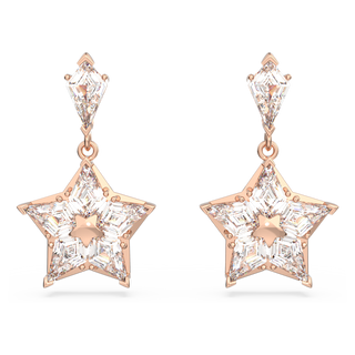 Orecchini pendenti Stella, Taglio Kite, Stella, Bianchi, Placcato color oro rosa