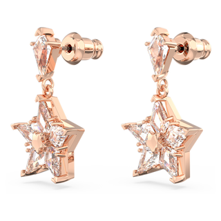 Orecchini pendenti Stella, Taglio Kite, Stella, Bianchi, Placcato color oro rosa