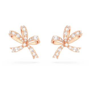 Orecchini a lobo Volta, Fiocco, Piccoli, Bianchi, Placcato color oro rosa