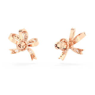 Orecchini a lobo Volta, Fiocco, Piccoli, Bianchi, Placcato color oro rosa