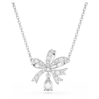 Collana Volta, Fiocco, Piccola, Bianca, Placcato rodio