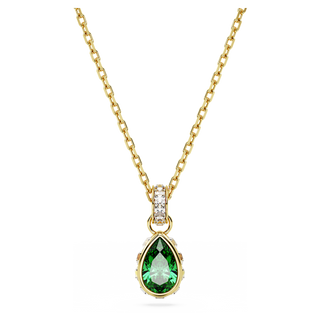 Pendente Chroma, Taglio Pear, Verde, Placcato color oro