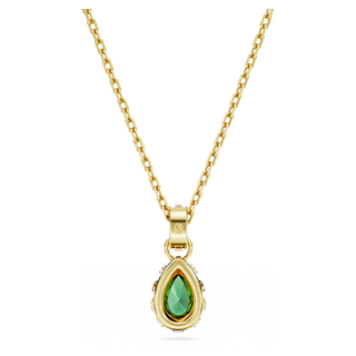 Pendente Chroma, Taglio Pear, Verde, Placcato color oro