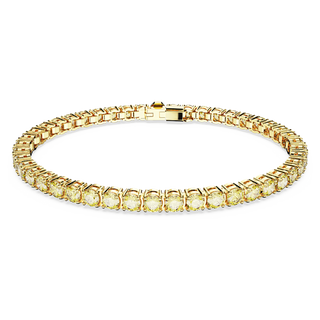 Braccialetto Matrix Tennis, Taglio tondo, Giallo, Placcato color oro