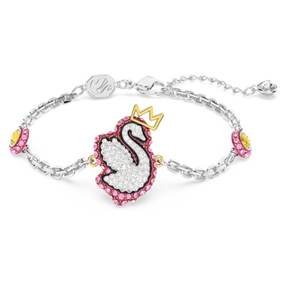 Braccialetto Pop Swan, Cigno, Rosa, Placcato rodio