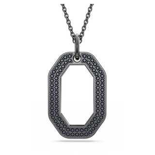 Pendente Dextera, Forma ottagonale, Piccolo, Nero, Placcato rutenio