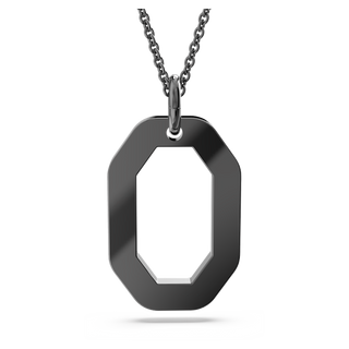 Pendente Dextera, Forma ottagonale, Piccolo, Nero, Placcato rutenio