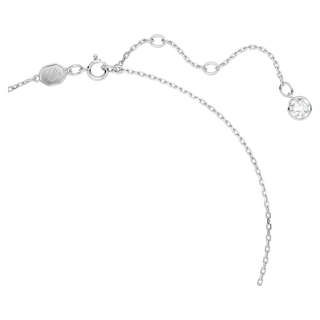 Pendente Birthstone, Taglio squadrato, Aprile, Bianco, Placcato rodio