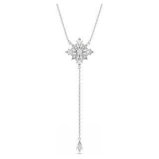 Collana a Y Stella, Stella, Bianco, Placcato rodio