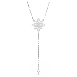 Collana a Y Stella, Stella, Bianco, Placcato rodio