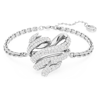 Braccialetto Volta, Cuore, Bianco, Placcato rodio