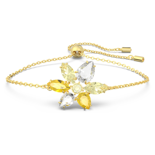 Braccialetto Gema, Taglio misto, Fiore, Giallo, Placcato color oro