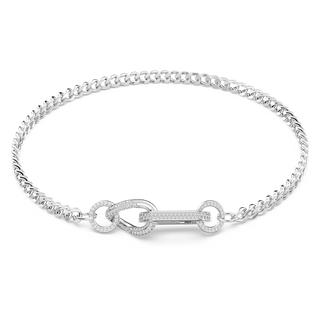 Collana Dextera, Pavé, Link misti, Bianca, Placcato rodio