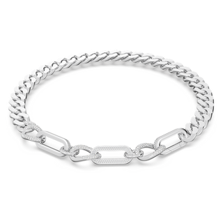 Collana Dextera, Statement, Link misti, Bianca, Placcato rodio