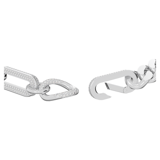 Collana Dextera, Statement, Link misti, Bianca, Placcato rodio