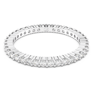 Anello Matrix Vittore, Taglio Round, Bianco, Placcato color argento