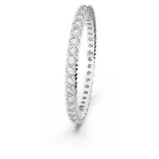 Anello Matrix Vittore, Taglio Round, Bianco, Placcato color argento