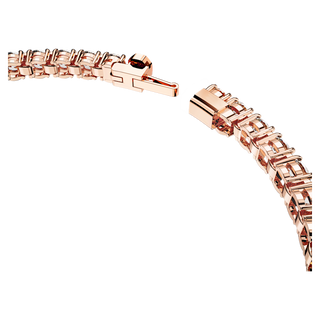 Braccialetto Matrix Tennis, Taglio Round, Bianco, Placcato color oro rosa