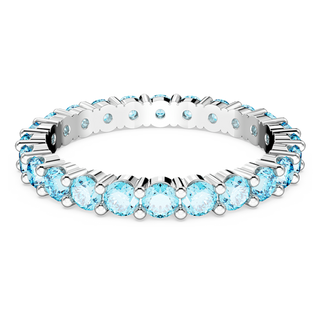 Anello Matrix, Taglio Round, Blu, Placcato rodio