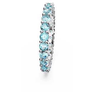 Anello Matrix, Taglio Round, Blu, Placcato rodio