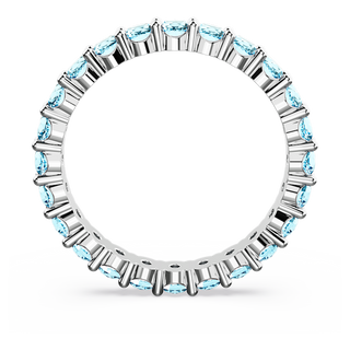 Anello Matrix, Taglio Round, Blu, Placcato rodio