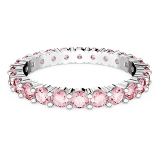 Anello Matrix, Taglio Round, Rosa, Placcato rodio