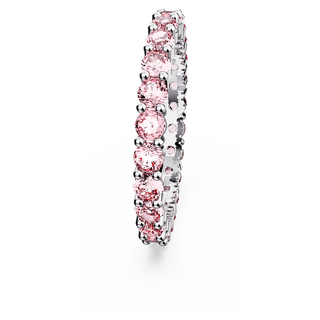 Anello Matrix, Taglio Round, Rosa, Placcato rodio