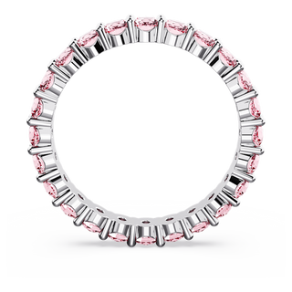 Anello Matrix, Taglio Round, Rosa, Placcato rodio