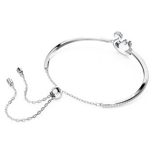 Bracciale rigido Swan, Cigno, Blu, Placcato rodio