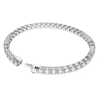 Braccialetto Matrix Tennis, Taglio Round, Bianco, Placcato rodio