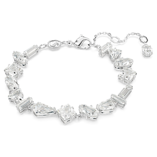 Braccialetto Mesmera, Taglio misto, Bianco, Placcato rodio