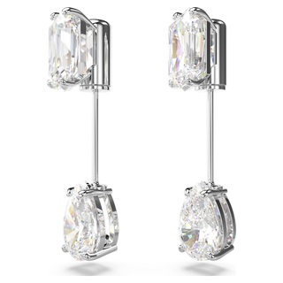 Orecchini a barra Mesmera, Taglio misto, Bianchi, Placcato rodio