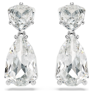 Orecchini pendenti Mesmera, Taglio misto, Bianchi, Placcato rodio