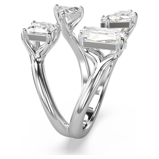 Anello aperto Mesmera, Taglio misto, Bianco, Placcato color argento