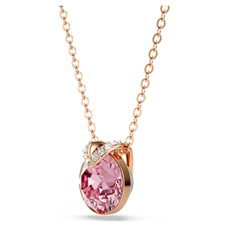 Pendente Bella V, Taglio Round, Rosa, Placcato color oro rosa