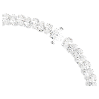 Collana Tennis Matrix, Taglio Pear, Bianca, Placcato rodio