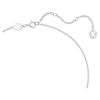 Pendente Gema, Taglio misto, Fiore, Rosa, Placcato rodio