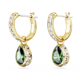 Orecchini pendenti Chroma, Taglio Pear, Verdi, Placcato color oro