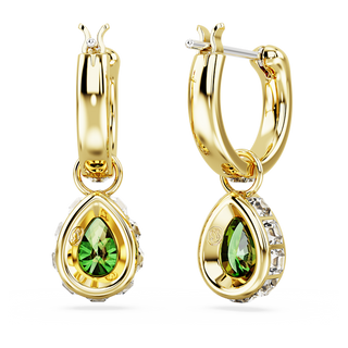 Orecchini pendenti Chroma, Taglio Pear, Verdi, Placcato color oro