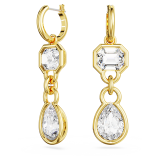 Orecchini pendenti Imber, Taglio misto, Bianchi, Placcato color oro