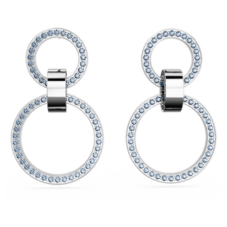 Orecchini a cerchio Dextera, Blu, Placcato rodio