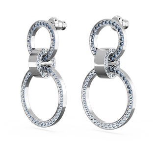 Orecchini a cerchio Dextera, Blu, Placcato rodio