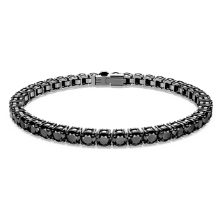 Braccialetto Matrix Tennis, Taglio tondo, Nero, Placcato rutenio