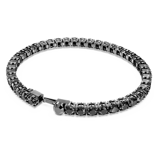 Braccialetto Matrix Tennis, Taglio tondo, Nero, Placcato rutenio